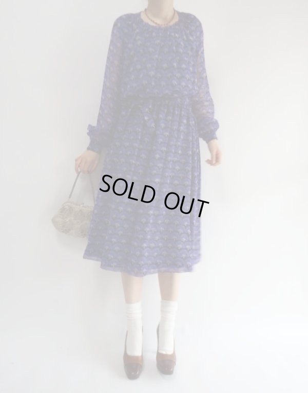 画像3: ★未使用*レトロな木の柄ワンピース