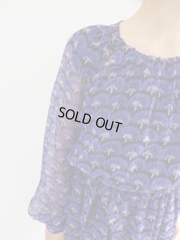 画像4: ★未使用*レトロな木の柄ワンピース