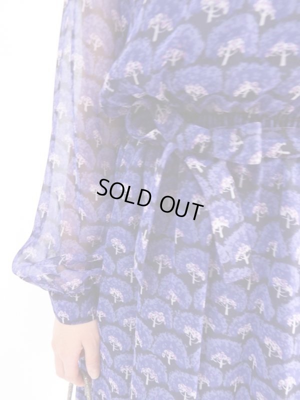 画像6: ★未使用*レトロな木の柄ワンピース