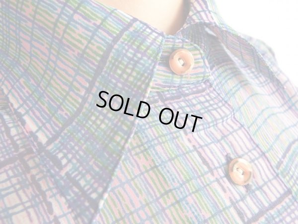 画像4: ★未使用*2wayレトロ格子ラインブラウス