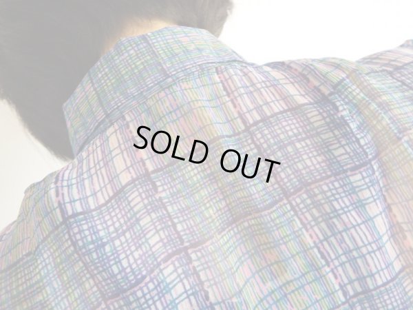 画像6: ★未使用*2wayレトロ格子ラインブラウス