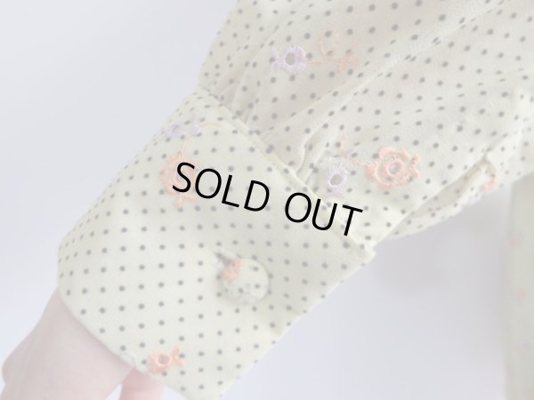 画像8: ★お仕立て品*お花刺繍のドットワンピ