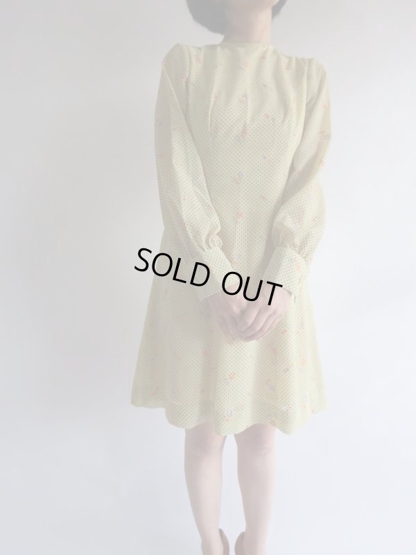 画像3: ★お仕立て品*お花刺繍のドットワンピ