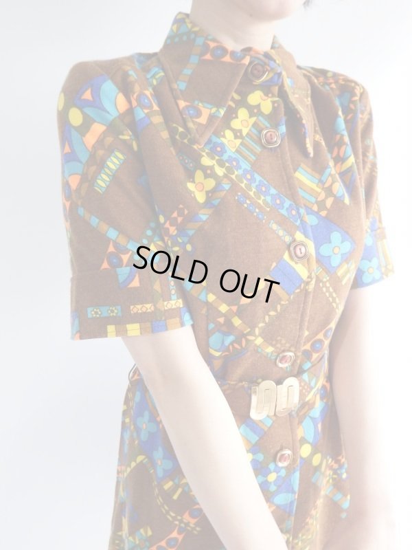 画像3: ★お仕立て品*レトロポップなお花ちゃんワンピ