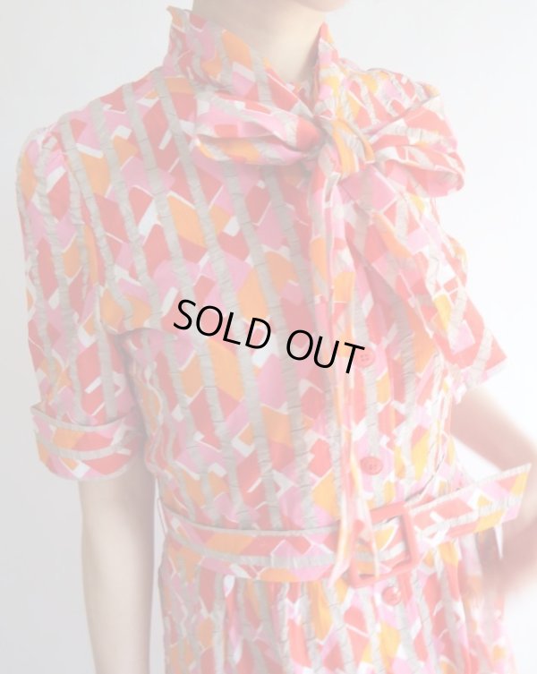 画像3: ★未使用*コットン素材の棒タイリボンワンピ