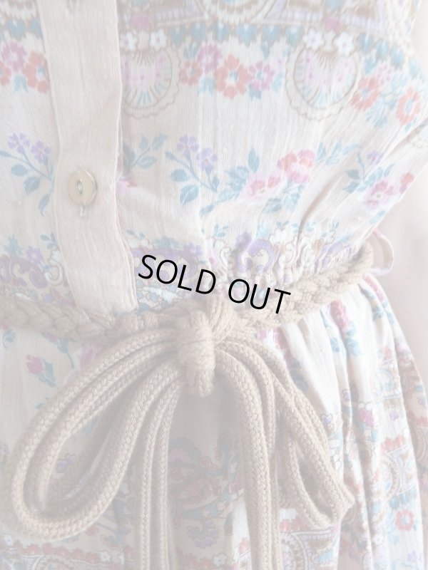 画像5: ★未使用*バラとペイズリー柄のキュートなコットンワンピ
