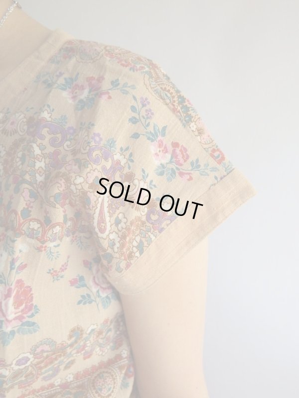 画像8: ★未使用*バラとペイズリー柄のキュートなコットンワンピ