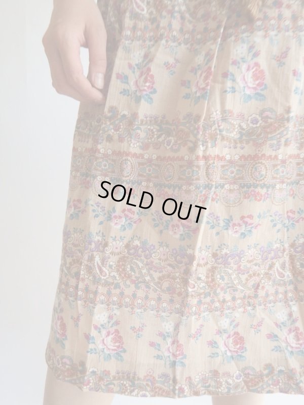 画像7: ★未使用*バラとペイズリー柄のキュートなコットンワンピ