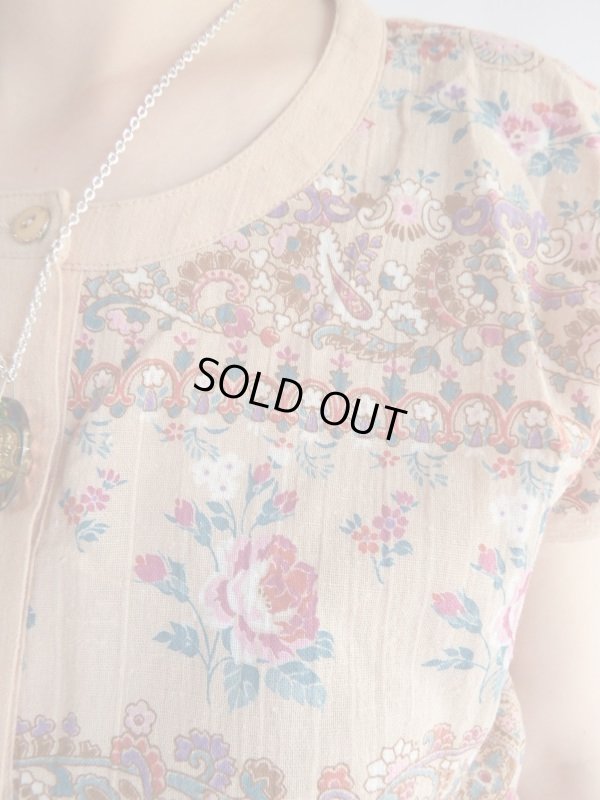 画像4: ★未使用*バラとペイズリー柄のキュートなコットンワンピ