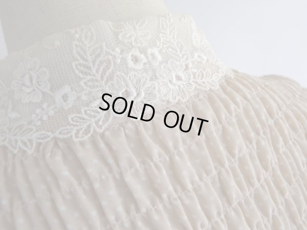 画像3: ミニドット柄のお花レース切り替えワンピ