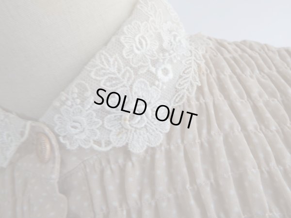 画像7: ミニドット柄のお花レース切り替えワンピ