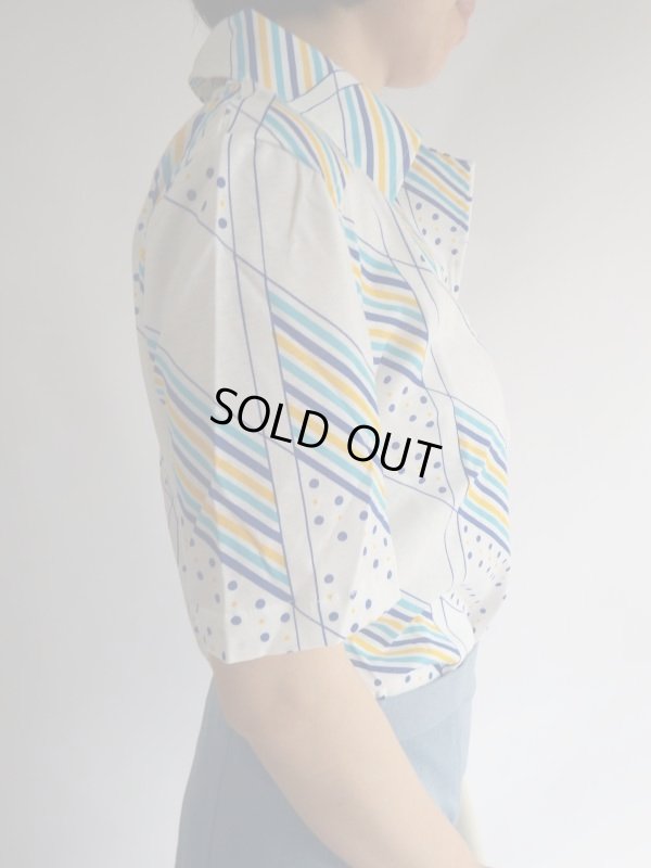 画像3: ★未使用*カラフル水玉とライン柄トップス