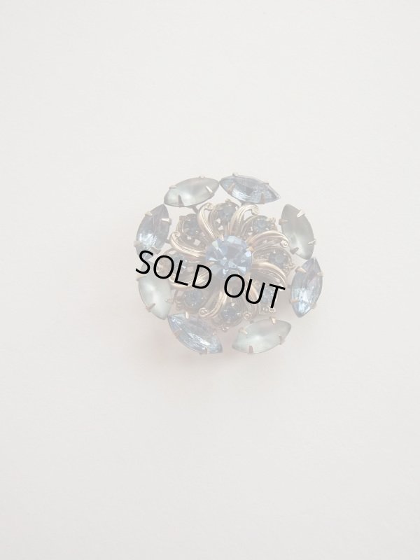 画像5: アイスブルーマーキスラインストーンのブローチ