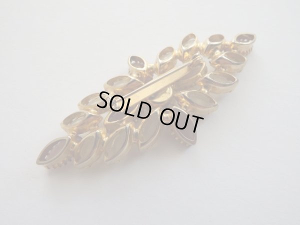 画像5: レモンイエローマーキスラインストーンブローチ