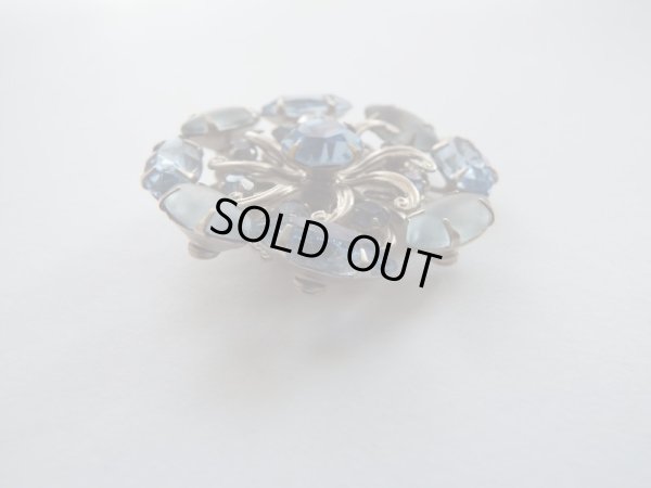 画像4: アイスブルーマーキスラインストーンのブローチ