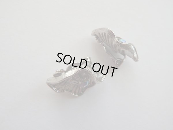 画像3: シルバーメタルとラインストーンのイヤリング