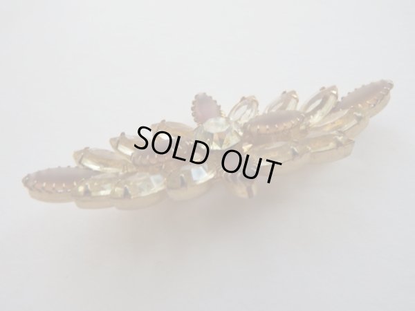 画像4: レモンイエローマーキスラインストーンブローチ