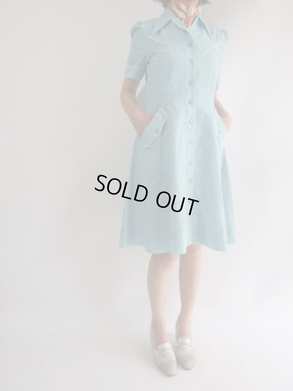 画像3: ★水色×白vintageワンピ
