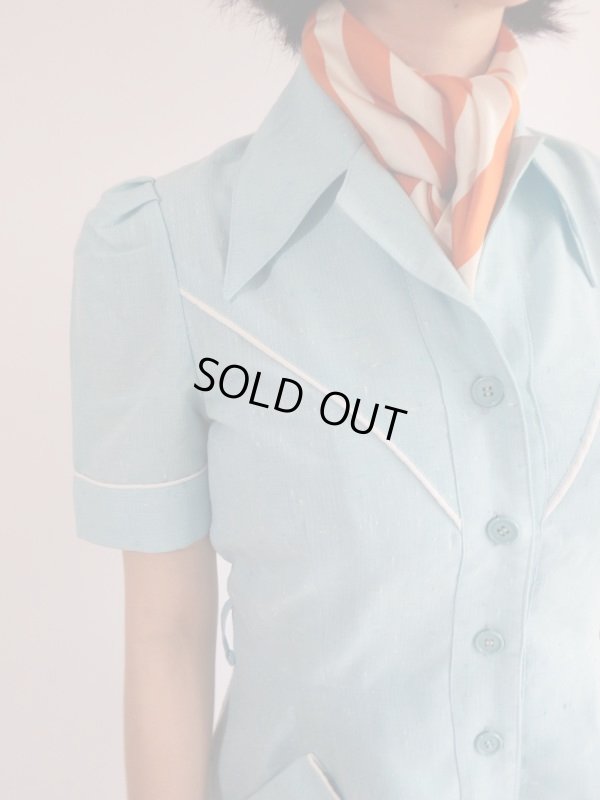 画像6: ★水色×白vintageワンピ