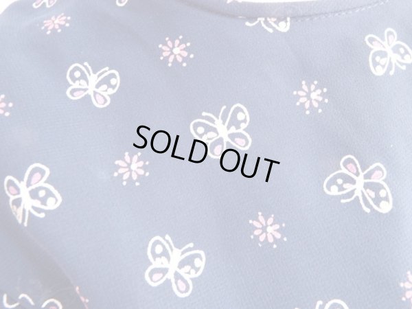 画像7: ★紺地にお花とチョウチョ柄ワンピ