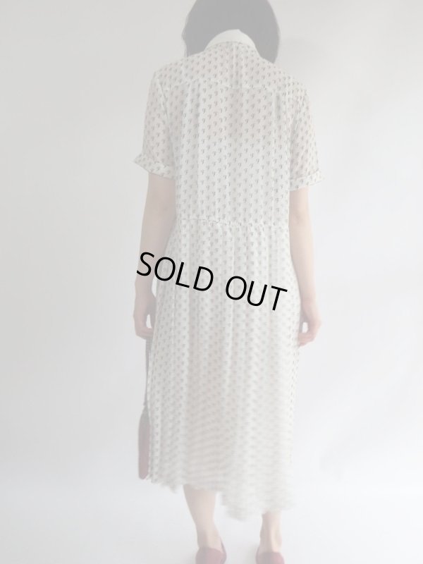 画像4: ★白×ネイビーのレトロ金具付きワンピ