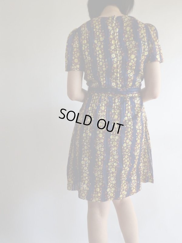 画像3: ★お仕立て品*ストライプ透かしの花柄ワンピ