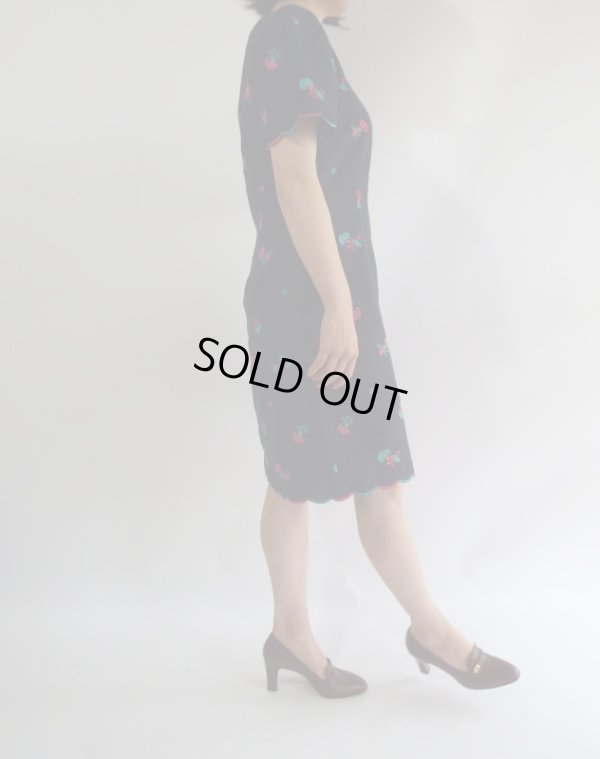 画像3: ★お仕立て品*お花刺繍の裾フリフリワンピ