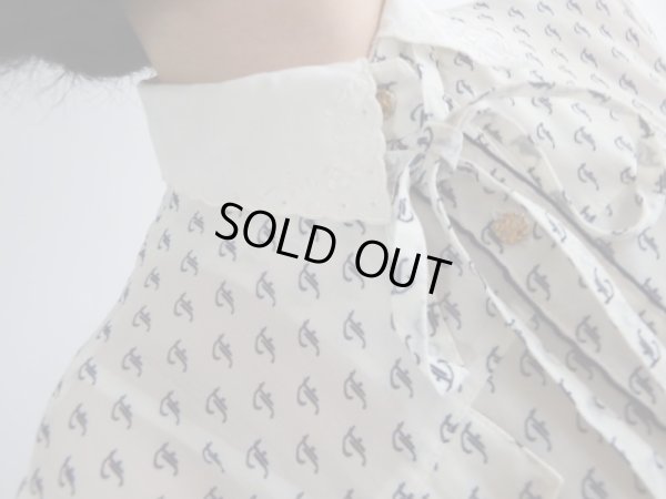 画像6: ★白×ネイビーのレトロ金具付きワンピ