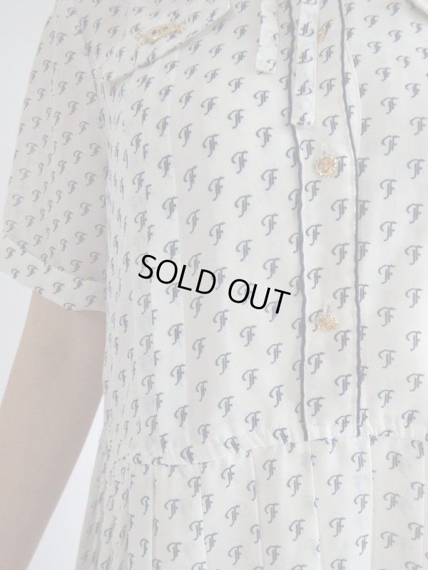 画像9: ★白×ネイビーのレトロ金具付きワンピ