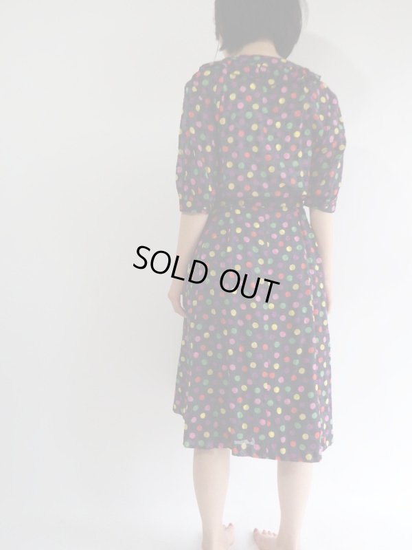 画像4: ★スイス製生地*カラフル水玉ワンピ