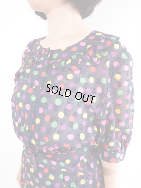 画像5: ★スイス製生地*カラフル水玉ワンピ