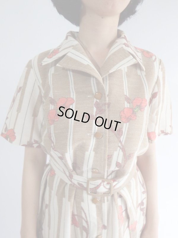 画像5: ★レトロキュートなお花ちゃんストライプワンピ