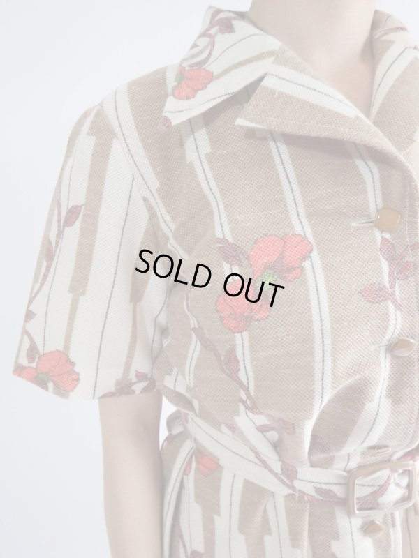 画像6: ★レトロキュートなお花ちゃんストライプワンピ