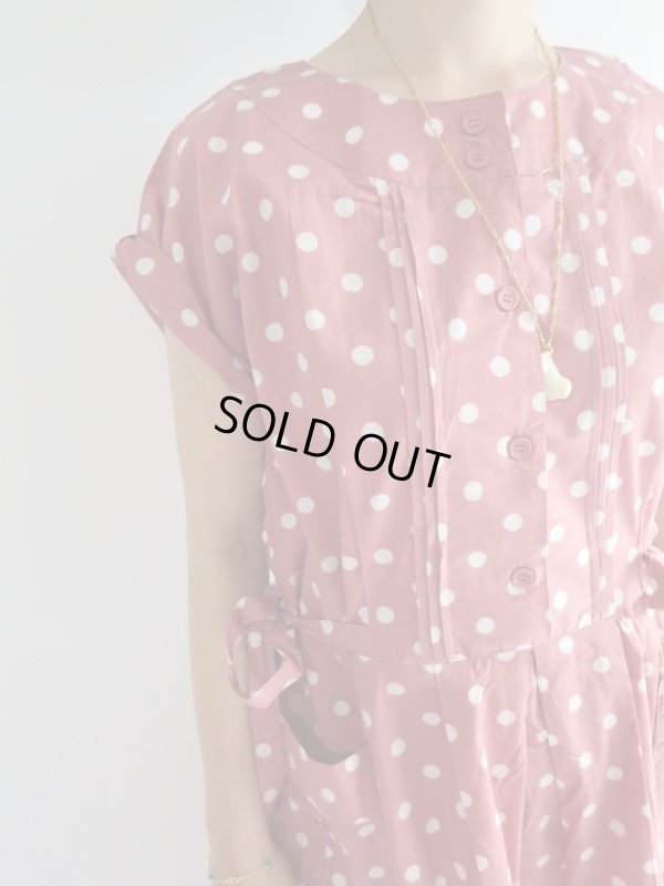 画像5: ★ピンク×白水玉コットンワンピ