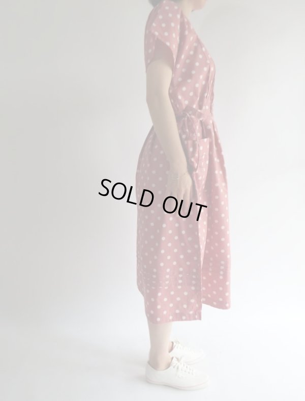 画像3: ★ピンク×白水玉コットンワンピ