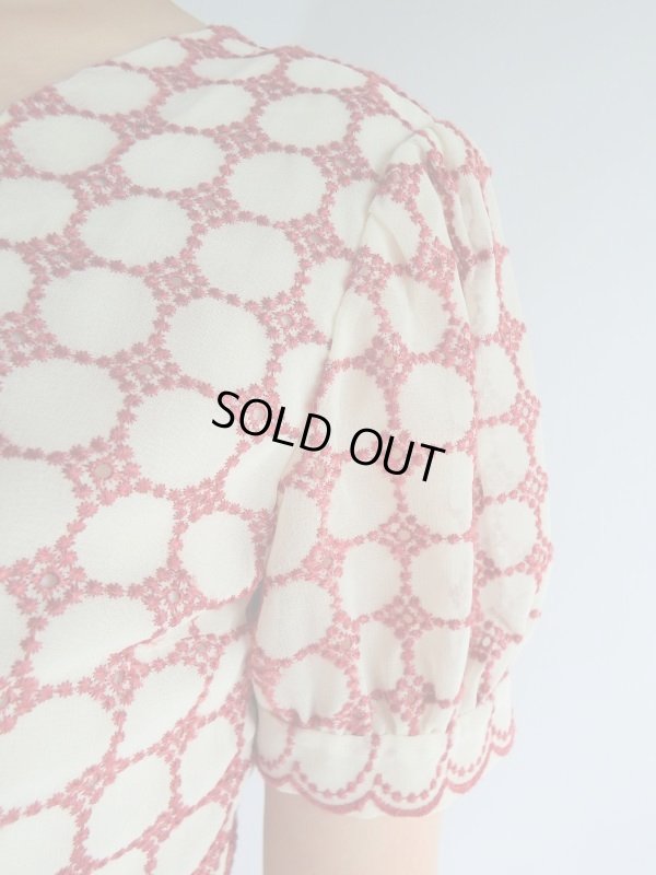 画像6: ★お仕立て品*キュートな刺繍パフスリーブワンピ