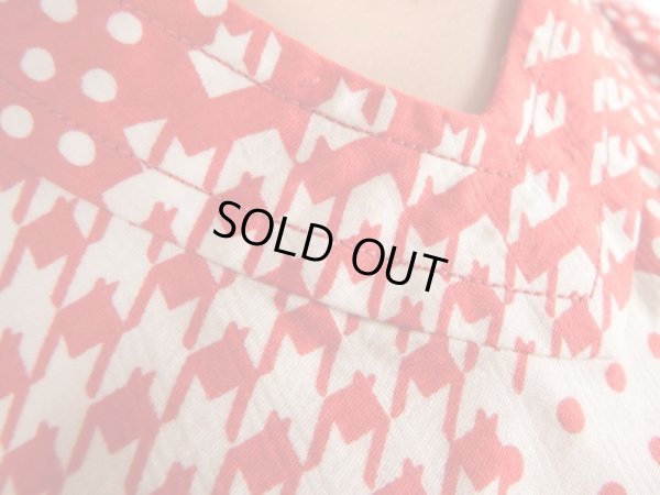 画像9: ★お仕立て品*赤×白幾何学モダンワンピ