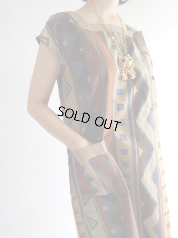 画像8: ★未使用*モダンな大人幾何学コットンワンピ