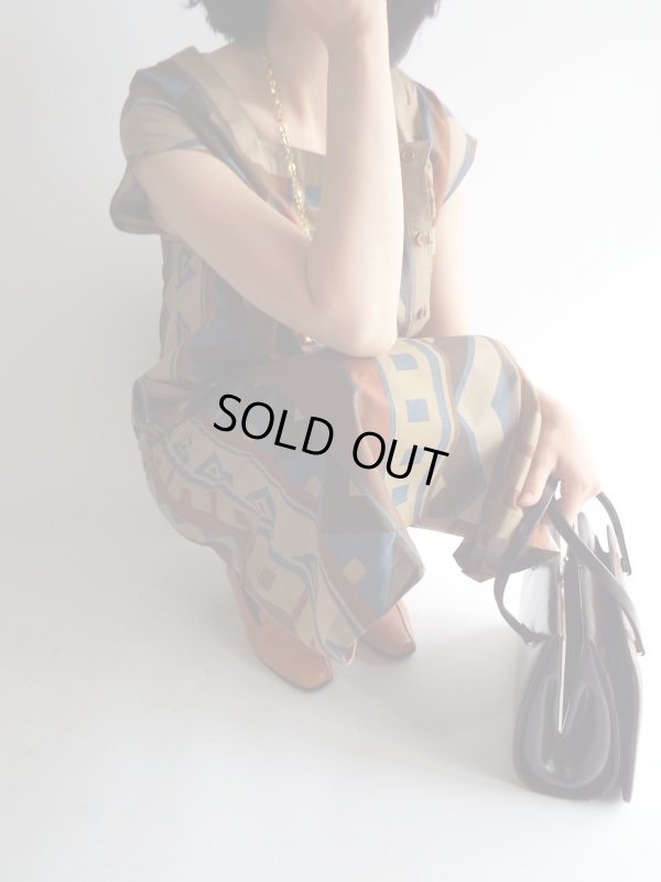 画像3: ★未使用*モダンな大人幾何学コットンワンピ