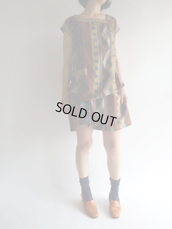 画像5: ★未使用*モダンな大人幾何学コットンワンピ