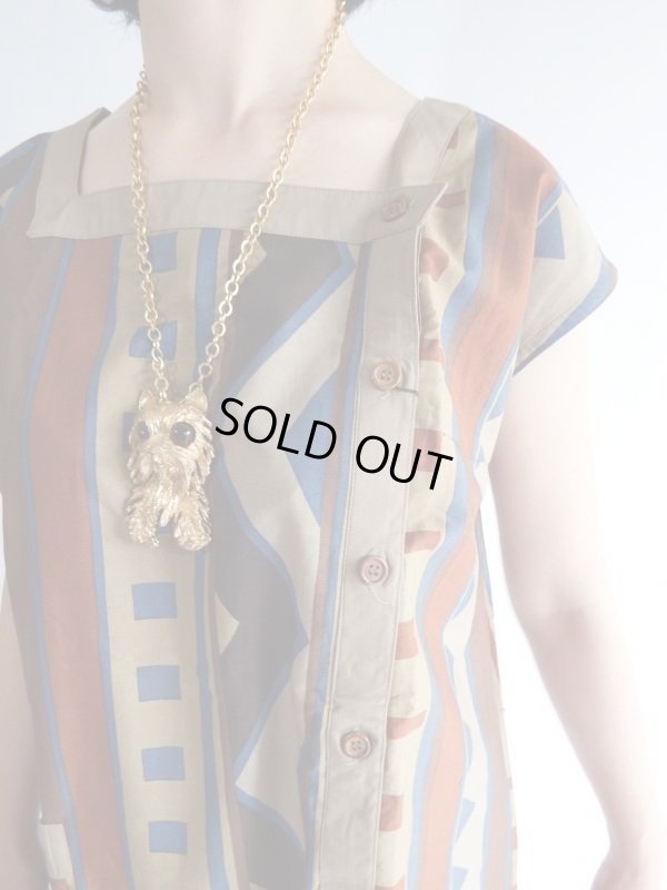 画像6: ★未使用*モダンな大人幾何学コットンワンピ