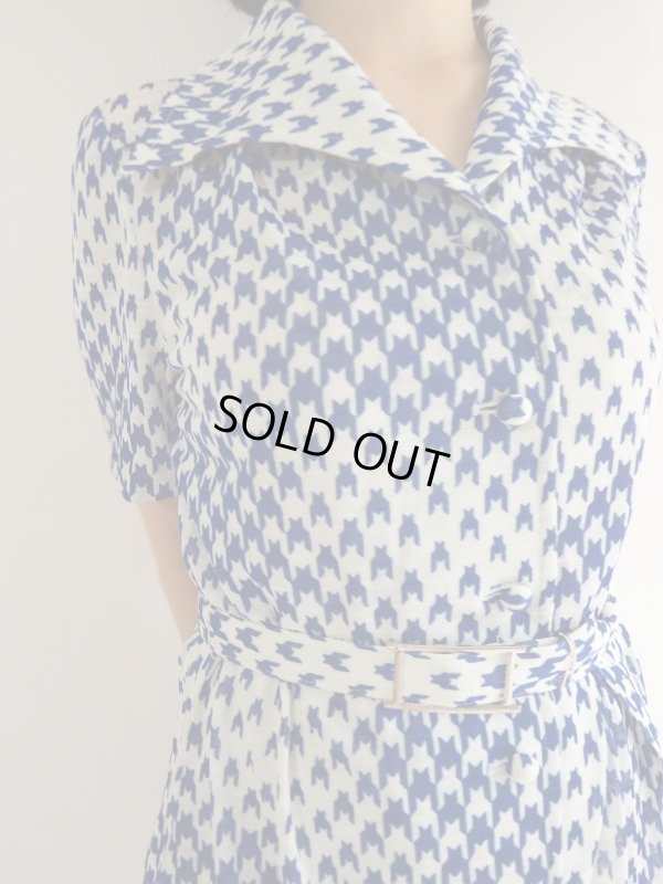 画像4: ★未使用★MICALADY*ブルー×白モダンワンピ