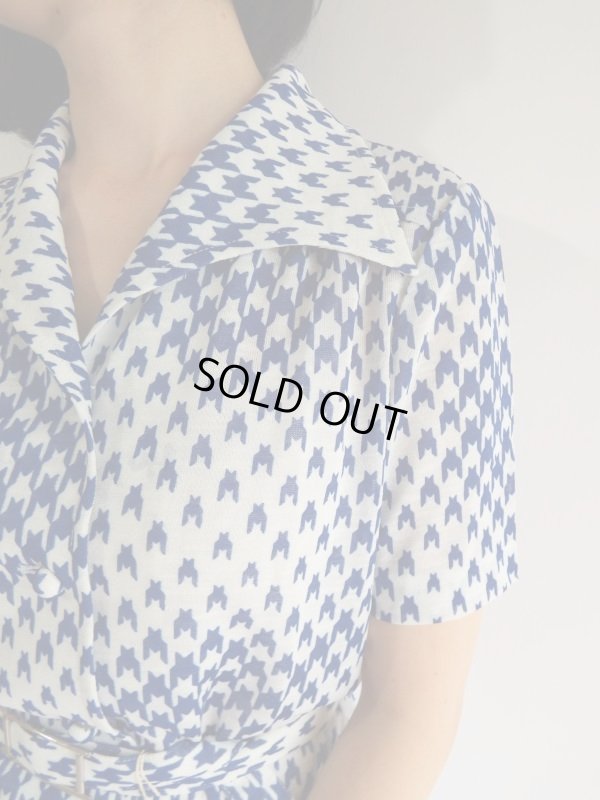 画像6: ★未使用★MICALADY*ブルー×白モダンワンピ