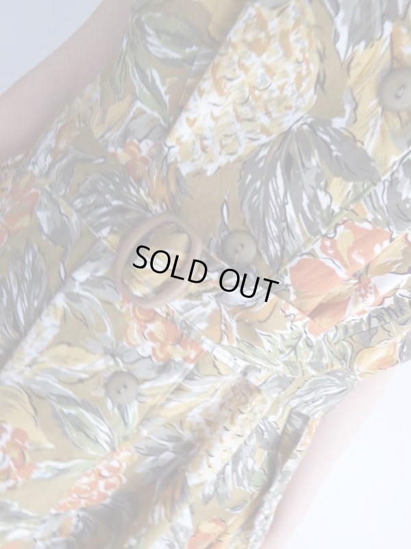 画像6: ★未使用*パイナップルや木の実、お花柄コットンワンピ