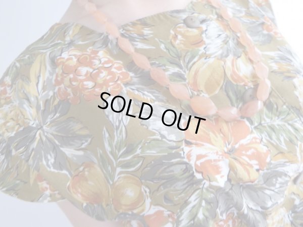 画像9: ★未使用*パイナップルや木の実、お花柄コットンワンピ