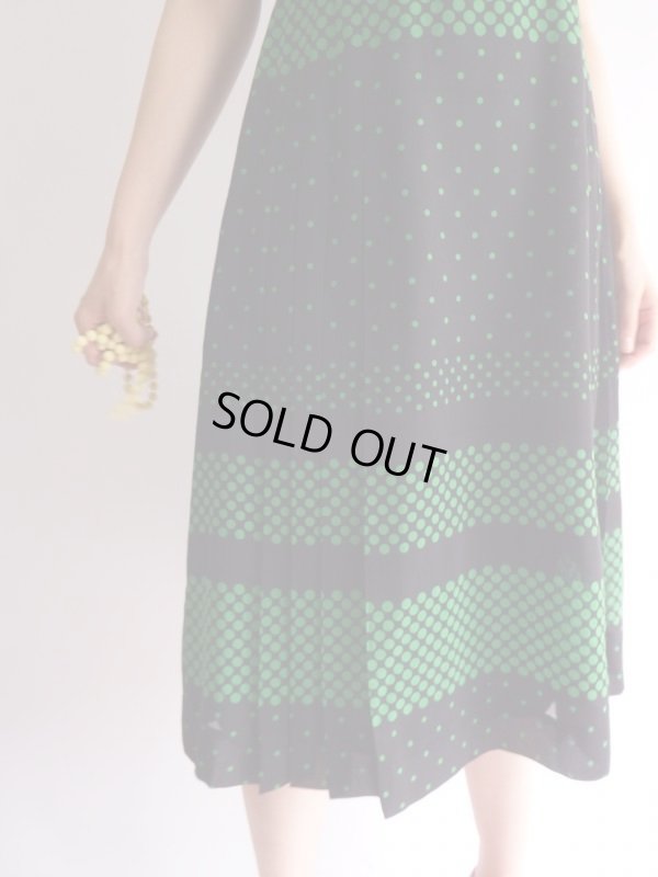 画像7: ★レナウン*黒地に緑の水玉ちゃんワンピ