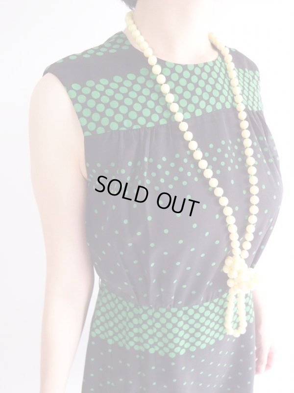 画像6: ★レナウン*黒地に緑の水玉ちゃんワンピ