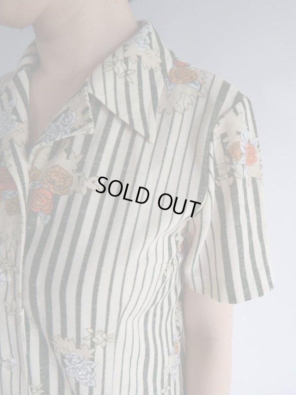 画像6: ★ストライプとお花のレトロワンピ