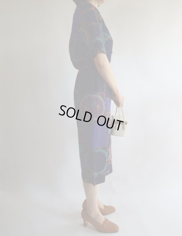 画像4: ★レトロモダンなカッコいい鳥さん柄ワンピ