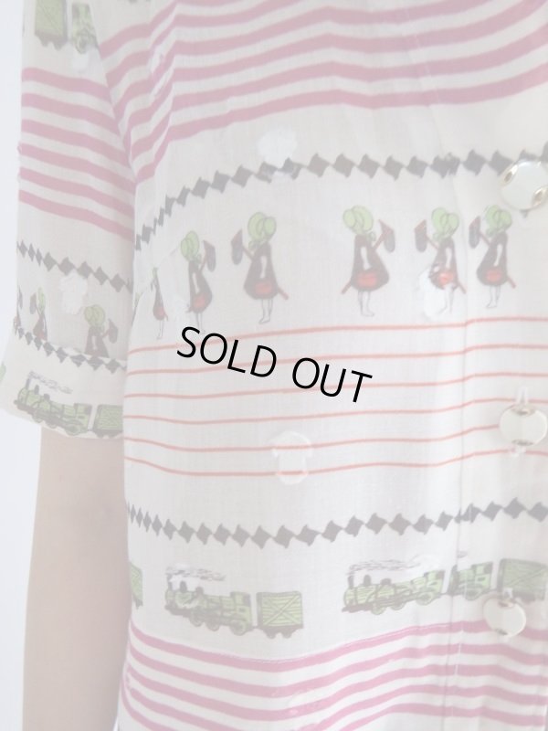 画像5: ★お仕立て品*平隊さんと汽車柄ワンピ